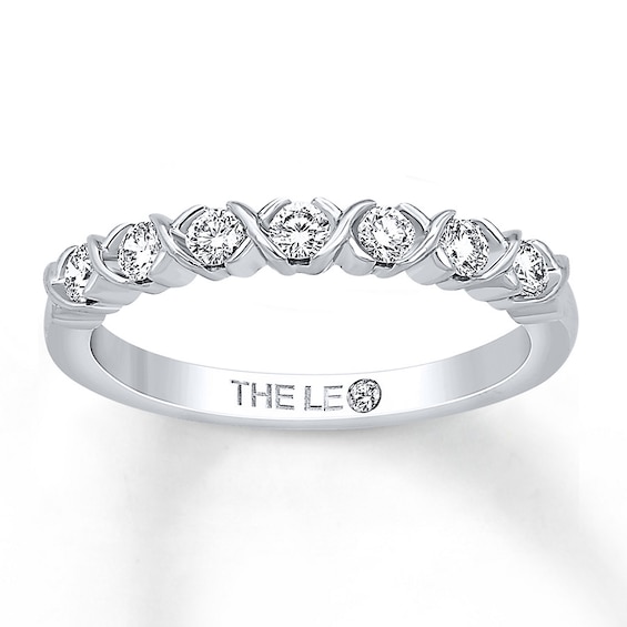 Previously Owned THE LEO Diamond Band 1/3 ct tw Round-cut 14K White Gold Size 4