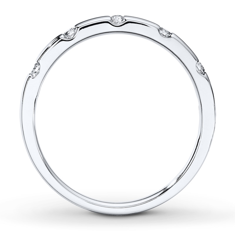 Main Image 2 of Previously Owned Diamond Anniversary Ring 1/10 ct tw Round-cut 10K White Gold Size 9.25