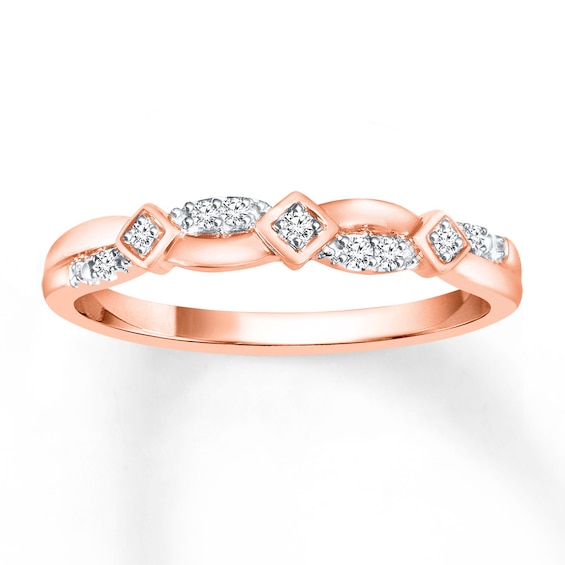 Previously Owned Diamond Ring 1/15 ct tw Round-cut 10K Rose Gold Size 10.5