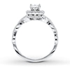 Thumbnail Image 2 of Previously Owned Neil Lane Engagement Ring 1 ct tw Princess & Round-cut Diamonds 14K White Gold - Size 3.75