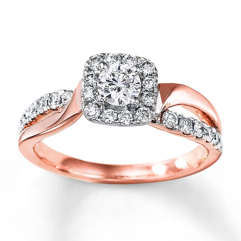 Main Image 1 of Previously Owned Diamond Engagement Ring 3/4 ct tw Round-cut 14K Two-Tone Gold - Size 9.75