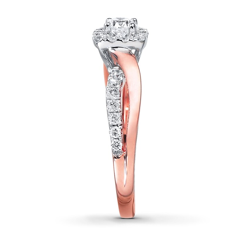 Main Image 3 of Previously Owned Diamond Engagement Ring 3/4 ct tw Round-cut 14K Two-Tone Gold - Size 9.75