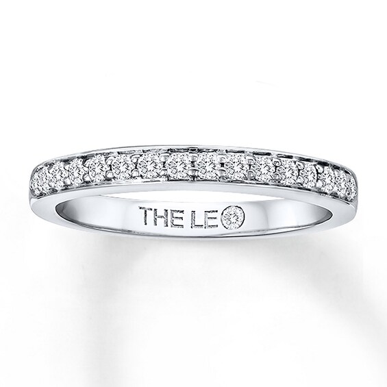 Previously Owned THE LEO Wedding Band 1/4 ct tw Round-cut Diamonds 14K White Gold Size 4