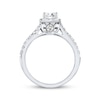 Thumbnail Image 2 of Previously Owned THE LEO Engagement Ring 1 ct tw Emerald & Round-cut Diamonds 14K White Gold - Size 5