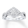Thumbnail Image 1 of Previously Owned THE LEO Diamond Engagement Ring 1 ct tw Princess & Round-cut 14K White Gold Size 4