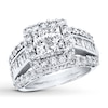 Thumbnail Image 1 of Previously Owned Diamond Ring 3 ct tw Princess, Baguette & Round-cut 14K White Gold