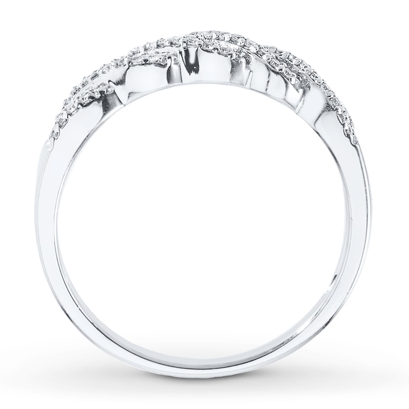 Main Image 2 of Previously Owned Diamond Stackable Ring 1/5 ct tw Round & Baguette 10K White Gold