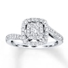 Previously Owned Diamond Ring 3/8 ct tw Princess & Round-cut 14K White Gold