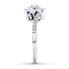 Previously Owned Diamond Ring 3/8 ct tw Princess & Round-cut 14K White Gold