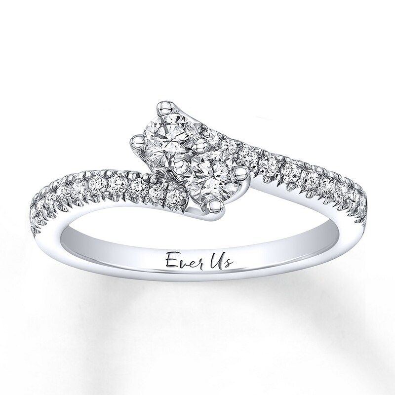 Main Image 1 of Previously Owned Ever Us SI2 Quality Two-Stone Ring 1/2 ct tw Diamonds 18K Gold