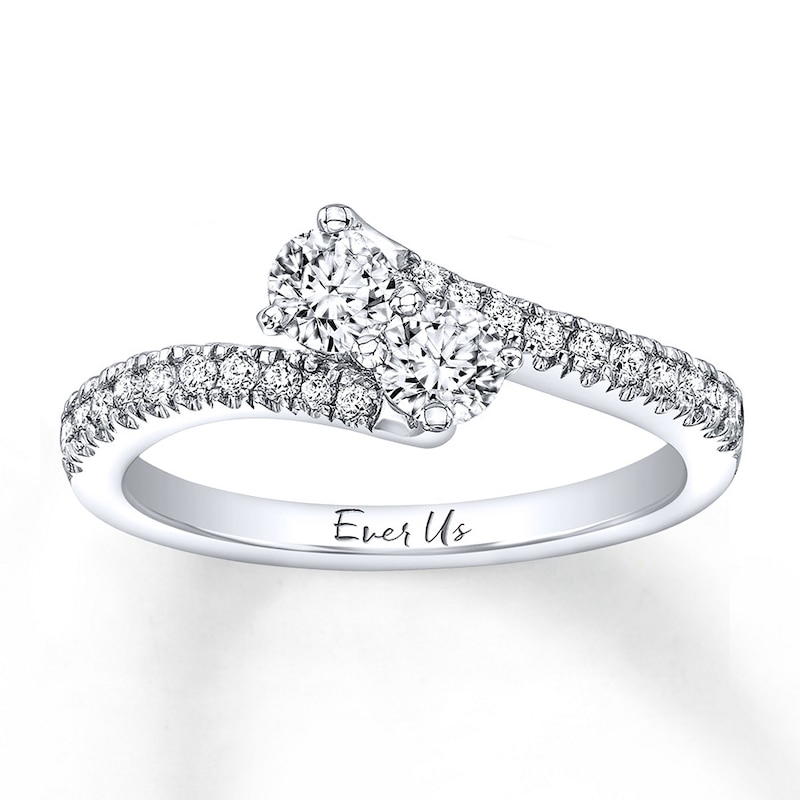 Main Image 1 of Previously Owned Ever Us SI2 Quality Two-Stone Ring 3/4 ct tw Diamonds 18K Gold