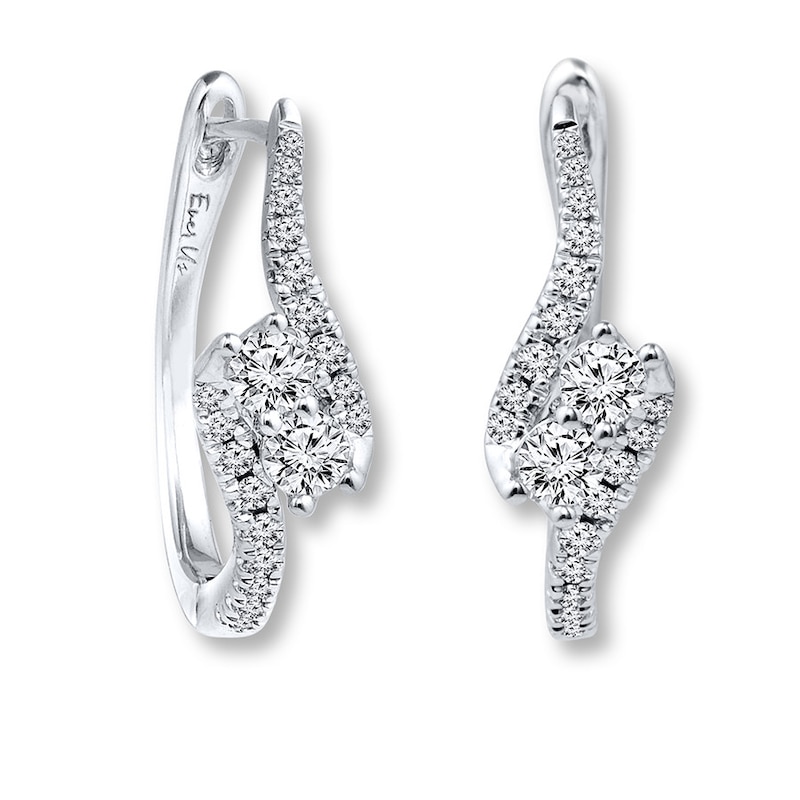 Main Image 1 of Previously Owned Ever Us Earrings 5/8 ct tw Diamonds 14K White Gold