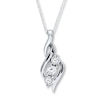 Thumbnail Image 1 of Previously Owned Radiant Reflections Necklace 1/6 ct tw Diamonds 10K White Gold