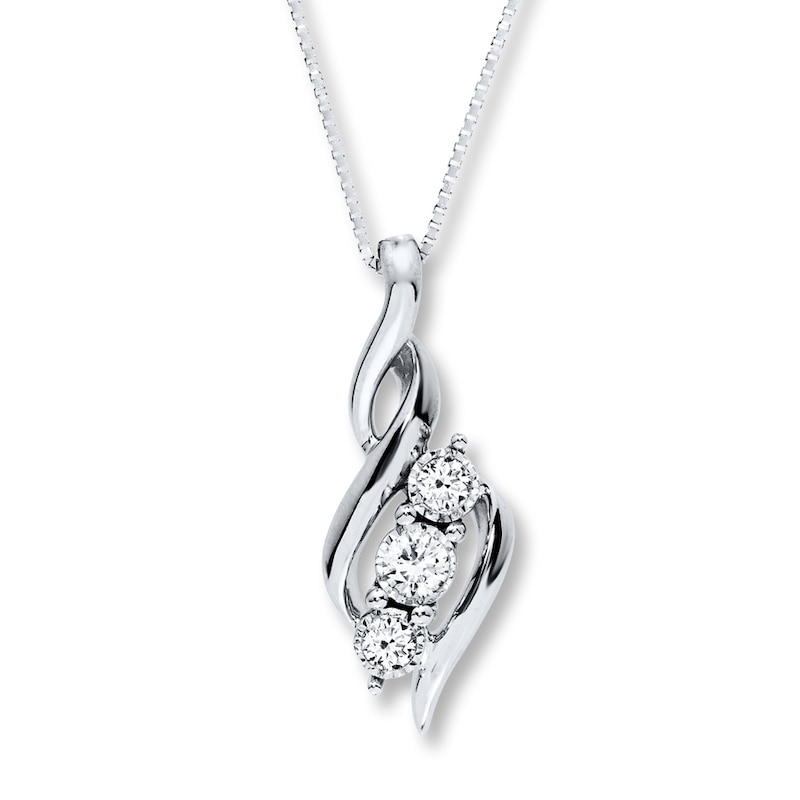 Main Image 1 of Previously Owned Radiant Reflections Necklace 1/6 ct tw Diamonds 10K White Gold