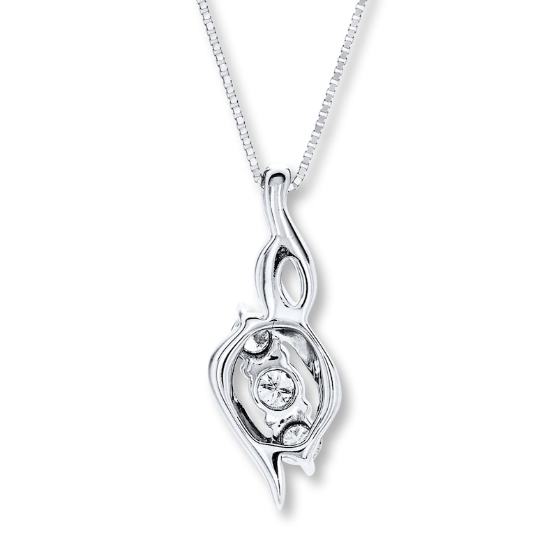 Main Image 4 of Previously Owned Radiant Reflections Necklace 1/6 ct tw Diamonds 10K White Gold