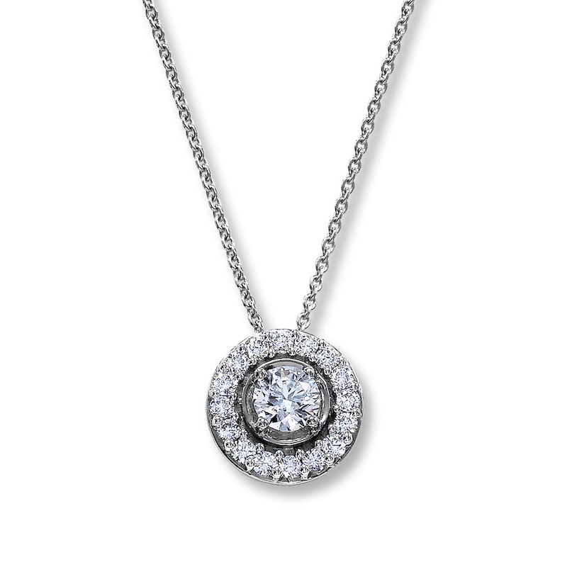 Main Image 1 of Previously Owned Necklace 3/4 ct tw Diamonds 18K White Gold