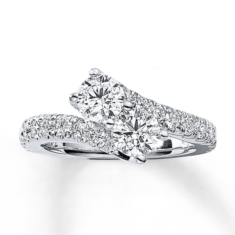 Main Image 1 of Previously Owned Ever Us Two-Stone Ring 2 ct tw Diamonds 14K White Gold