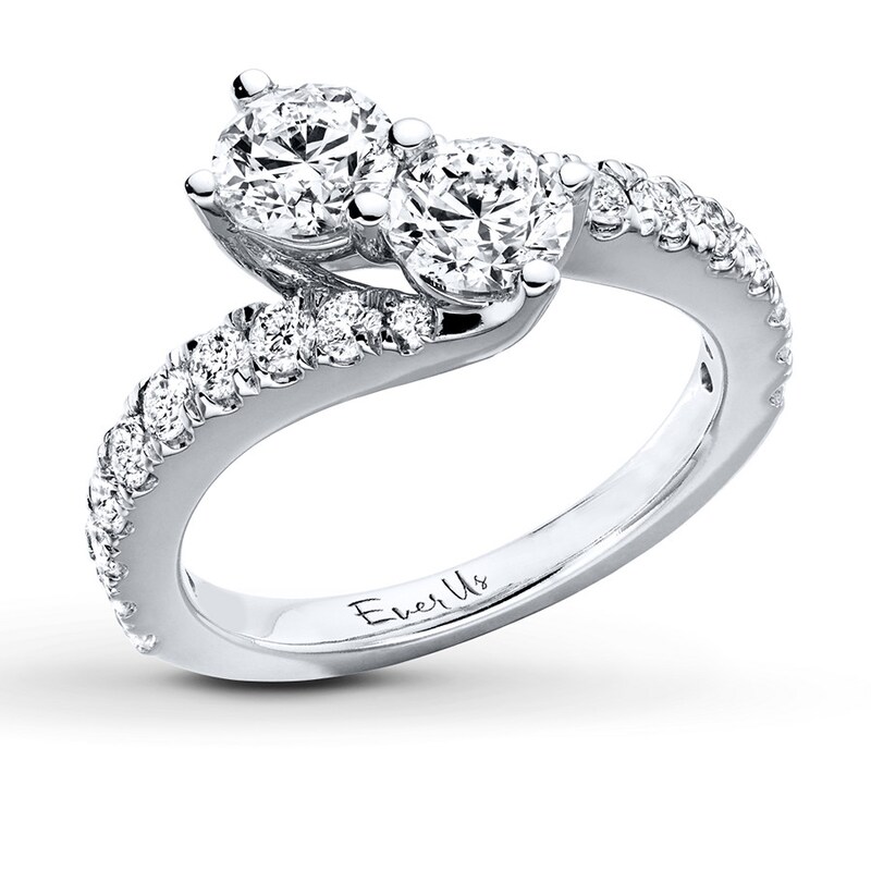Main Image 3 of Previously Owned Ever Us Two-Stone Ring 2 ct tw Diamonds 14K White Gold