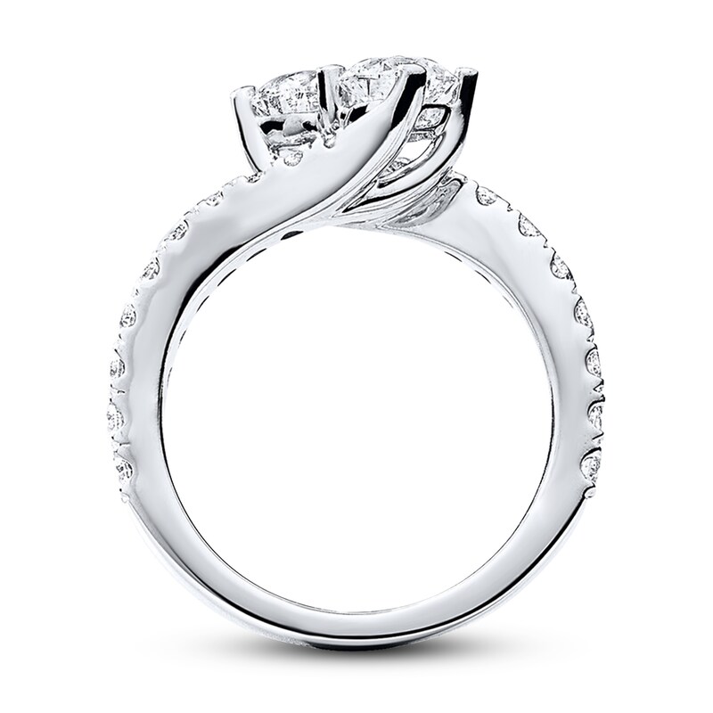 Main Image 2 of Previously Owned Ever Us Two-Stone Anniversary Ring 2 ct tw Round-cut Diamonds 14K White Gold