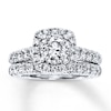 Thumbnail Image 1 of Previously Owned Diamond Bridal Set 1-5/8 ct tw Round-cut 14K White Gold
