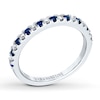 Thumbnail Image 3 of Previously Owned Sapphire & Diamond Wedding Band 1/8 ct tw Round-cut 14K White Gold Band