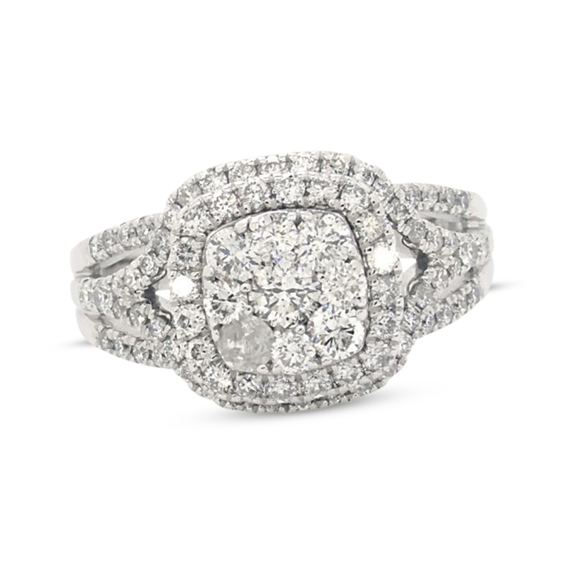 Zales 2 Ct. T.W. Multi-Diamond Pear-Shaped Frame Engagement Ring in 14K White Gold