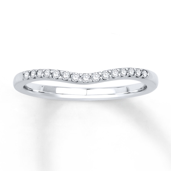 Previously Owned Colorless Diamond Wedding Ring 1/10 ct tw Round-cut 14K White Gold