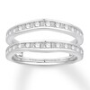 Thumbnail Image 1 of Previously Owned Diamond Enhancer Ring 1/2 ct tw Round & Baguette-cut 14K White Gold