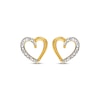 Previously Owned Diamond Heart Earrings 10K Yellow Gold