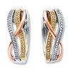Thumbnail Image 2 of Previously Owned Hoop Earrings 1/5 ct tw Diamonds Sterling Silver/10K Gold