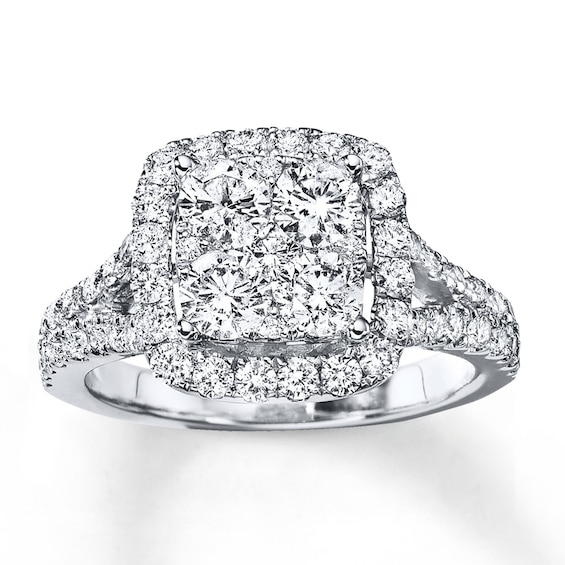 Previously Owned Diamond Engagement Ring 2 ct tw Round-cut 14K White Gold