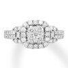 Thumbnail Image 1 of Previously Owned Diamond Engagement Ring 1-1/8 ct tw Round/Baguette 14K Gold