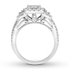 Thumbnail Image 2 of Previously Owned Diamond Engagement Ring 1-1/8 ct tw Round/Baguette 14K Gold