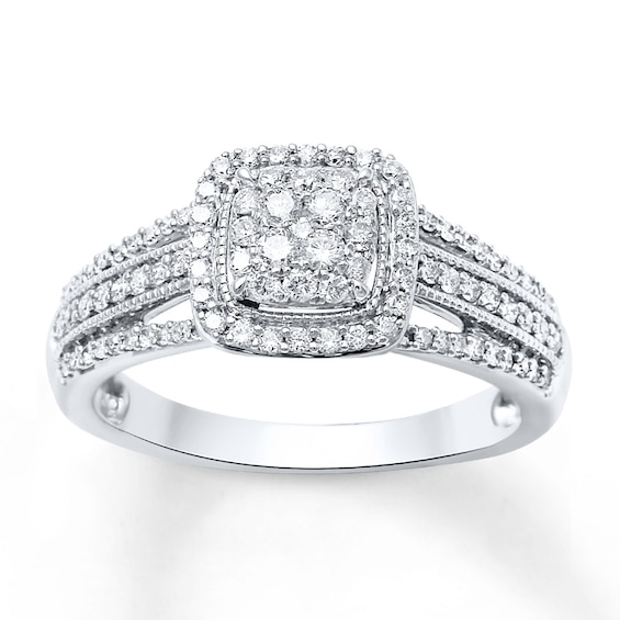 Previously Owned Ring 1/2 ct tw Diamonds 10K White Gold