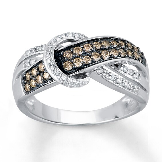 Previously Owned Brown & White Diamond Fashion Ring 1/2 ct tw 10K Gold