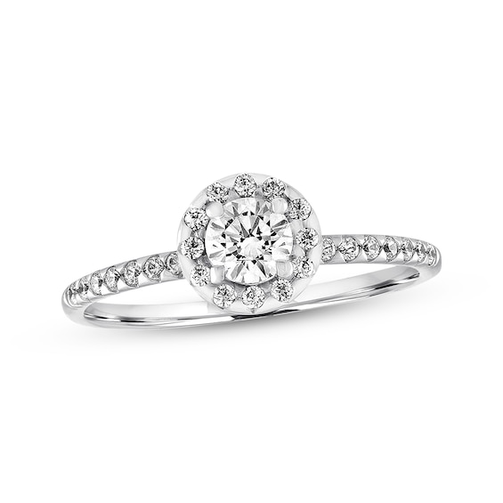 Previously Owned Diamond Engagement Ring 1/2 ct tw Round-cut 14K White Gold