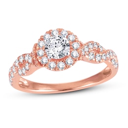 Previously Owned Diamond Engagement Ring 3/4 ct tw Round-cut 14K Rose Gold