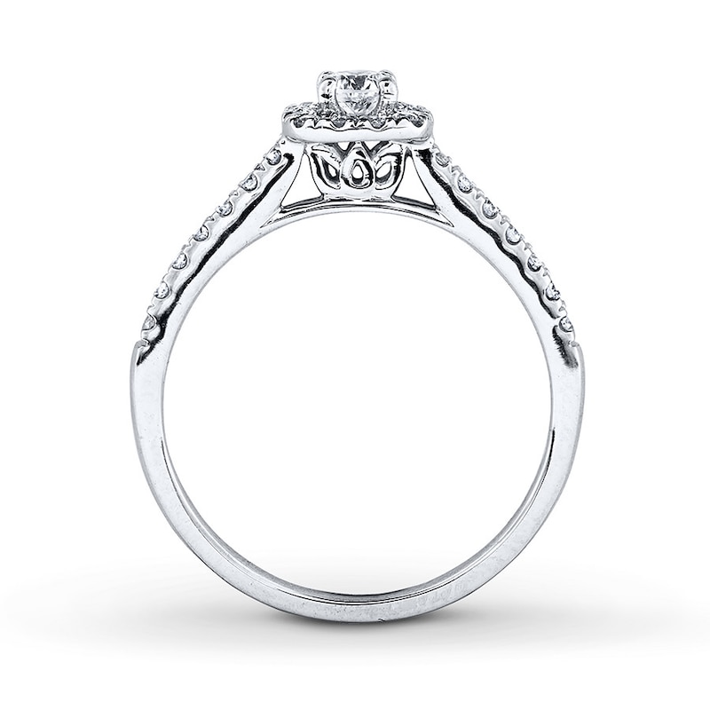 Main Image 2 of Previously Owned Diamond Engagement Ring 3/8 ct tw Round-cut 10K White Gold