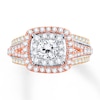 Thumbnail Image 1 of Previously Owned Diamond Engagement Ring 1-1/2 ct tw Round-cut 14K Tri-Color Gold
