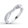 Thumbnail Image 1 of Previously Owned Diamond Anniversary Contour Band 1/10 ct tw Round-cut 14K White Gold
