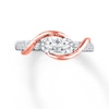 Thumbnail Image 4 of Previously Owned Ever Us Two-Stone Diamond Ring Round-cut  3/4 ct tw 14K Two-Tone Gold