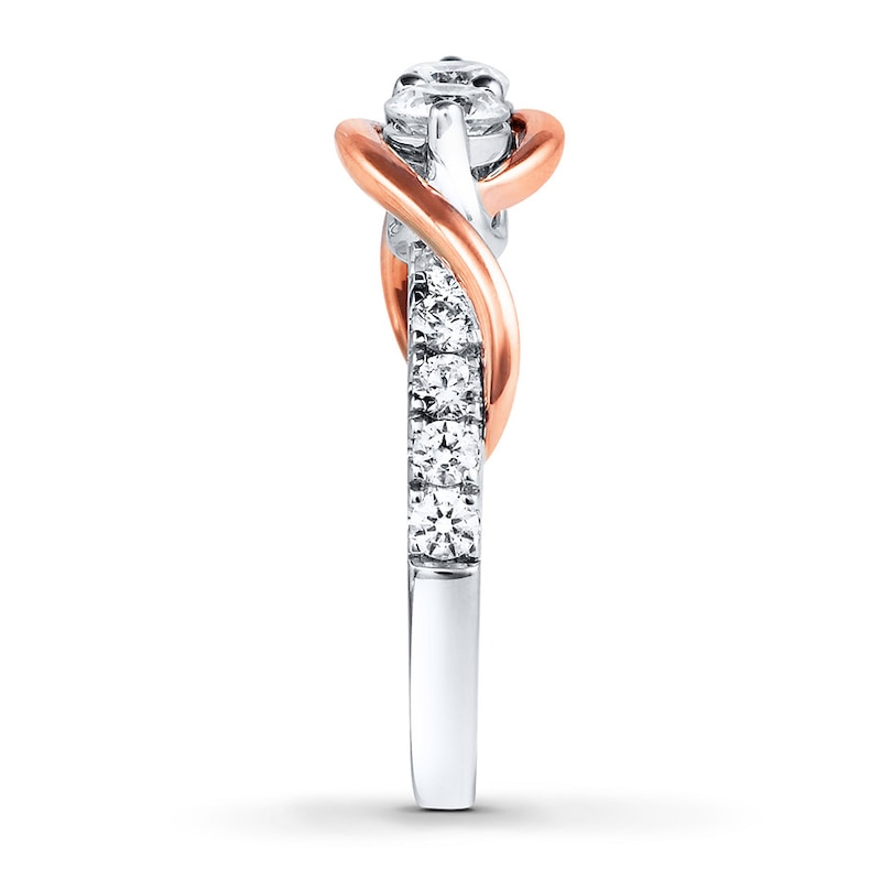 Main Image 3 of Previously Owned Ever Us Two-Stone Anniversary Ring 1 ct tw Round-cut Diamonds 14K Two-Tone Gold