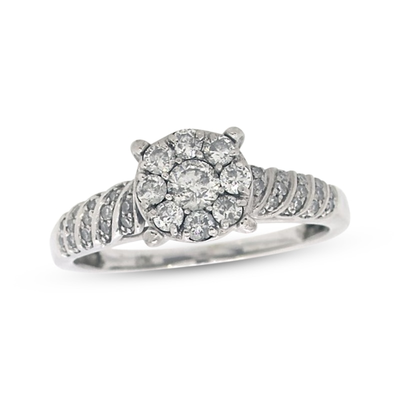 Previously Owned Diamond Promise Ring 3/8 ct tw Round-cut 10K White Gold
