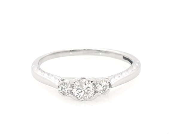 Previously Owned Diamond Three-Stone Engagement Ring 1/3 ct tw 10K White Gold