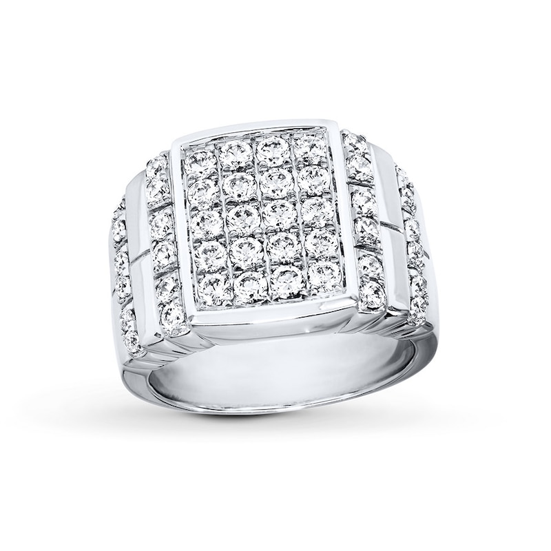 Main Image 1 of Previously Owned Men's Diamond Wedding Band 2 ct tw Round-cut 14K White Gold