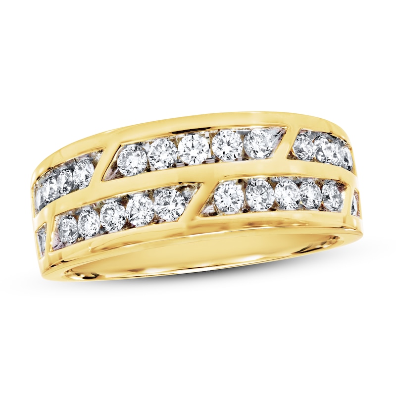 Main Image 1 of Previously Owned Men's Wedding Band 1 ct tw Round-cut Diamonds 14K Yellow Gold