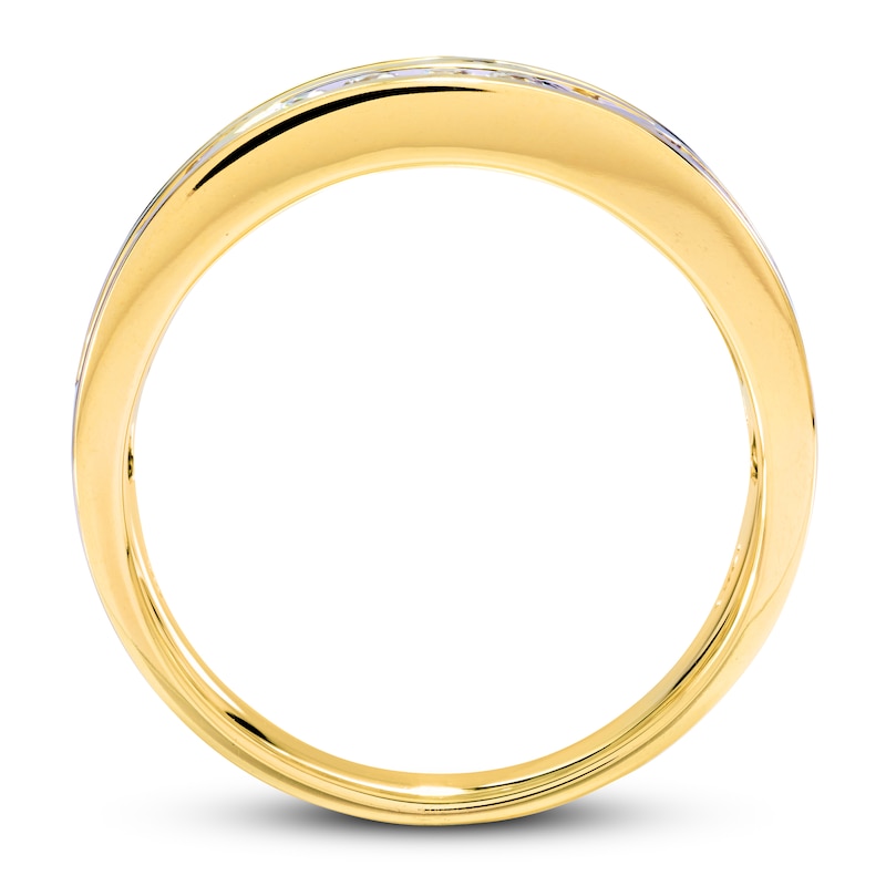 Main Image 3 of Previously Owned Men's Wedding Band 1 ct tw Round-cut Diamonds 14K Yellow Gold