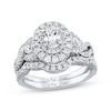 Previously Owned Neil Lane Bridal Set 1-1/2 ct tw Oval & Round-cut Diamonds 14K White Gold
