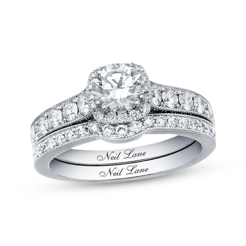 Main Image 1 of Previously Owned Neil Lane Bridal Set 1-7/8 ct tw Round-cut Diamonds 14K White Gold