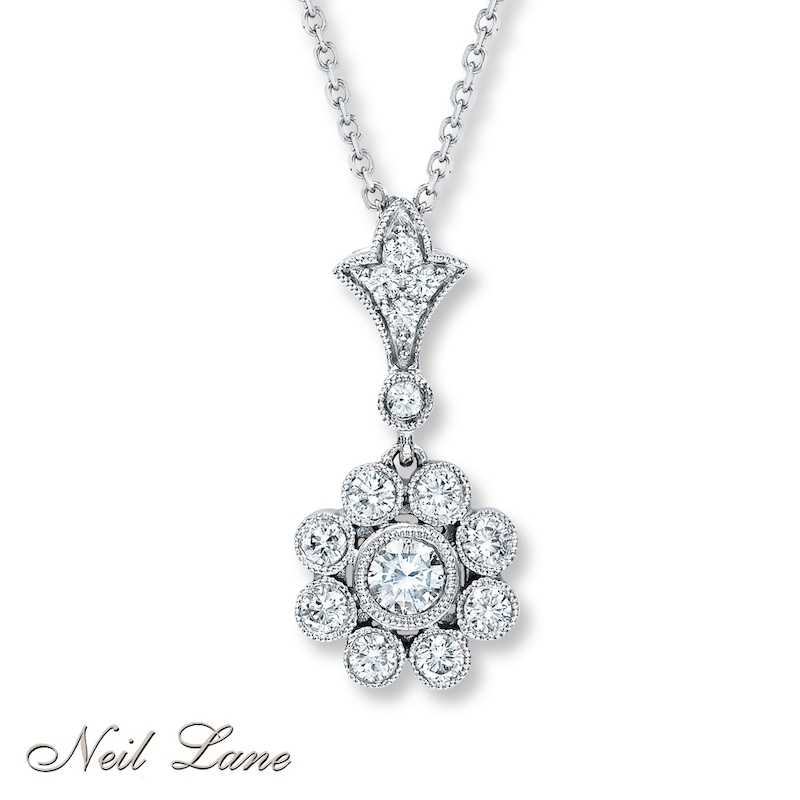 Main Image 1 of Previously Owned Necklace 1/2 ct tw Diamonds 14K White Gold
